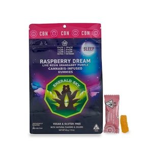 Emerald Sky | Raspberry Dream 10:2:2 | Live Resin CBN Sleep Gummies 100mg