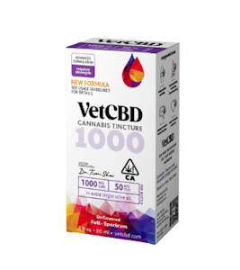 VET CBD |1000mg CBD : 50mg THC | Regular Strength CBD Tincture 2oz