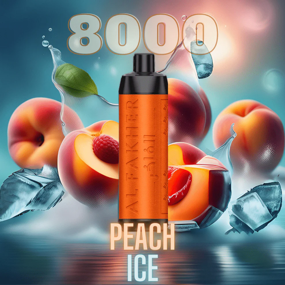 Al_Fakher_Peach_Ice_Crown_Bar_Vape_8000.webp Al Fakher Vape 8000 Peach Ice Crown Bar