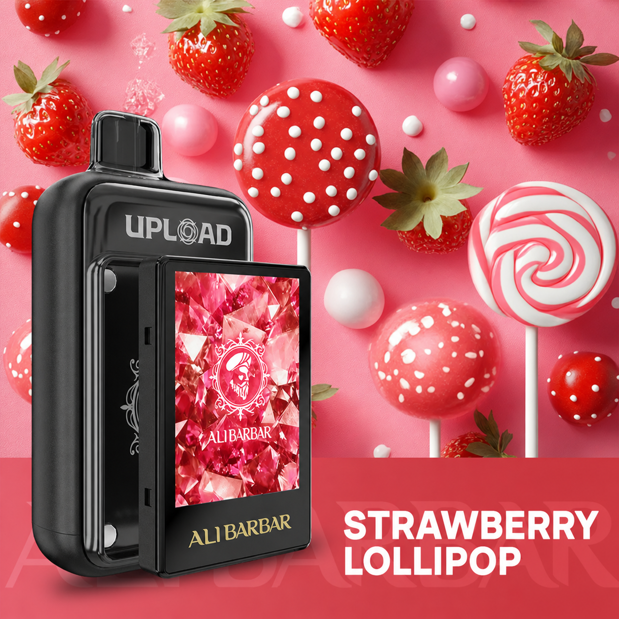 Alibarbar-Upload-Strawberry-Lollipop.png Alibarbar Upload – Strawberry Lollipop 25,000 Puffs