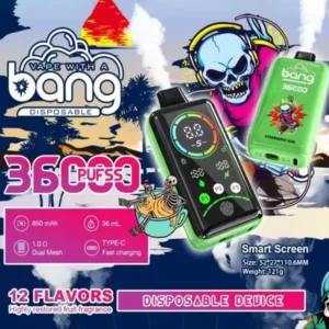 Bang 36000 Puffs Disposable Vape – 36ml, 850mAh, 1.0Ω Dual Mesh, Type-C, Power Modes P1/P2/P3