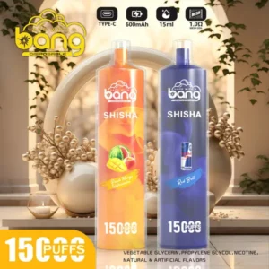 Bang Shisha 15000 Puffs Disposable Vape Pen 20 Flavors 0% 2% 3% 5% Nicotine