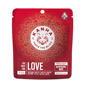 Kanha Nano | Raspberry Rose 2:1:1 | THCV + CBG Love Gummies 100mg