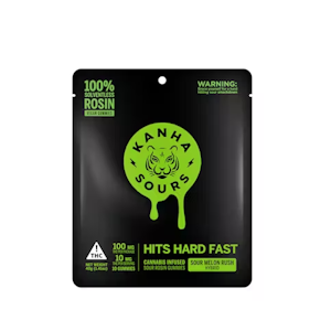 Kanha | Sour Melon Rush 100mg Vegan Solventless Rosin Nano Gummies |