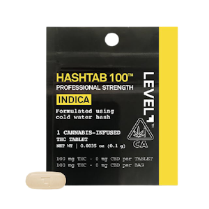 Level | Hashtab | Indica | Single Serving 100mg