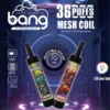 Bang 36000 Puffs Disposable Vape – 40ml Dual Tanks, 0.6Ω Mesh DTL, 650mAh Type-C Rechargeable