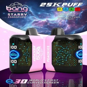 Bang Starry 25000 Puffs Disposable Vape – 3D Curved Screen, 28ml E-Liquid, 800mAh, Type-C, 1.0Ω Mesh