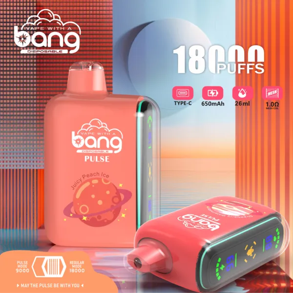 bangvapeeu-vape-bang-Pulse-18000-puffs-disposable-vape.webp Bang Pulse 18000 Puffs Disposable Vape – Smart Screen, 26ml, 1.0Ω Mesh, Type-C Rechargeable