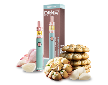 garlic-cookies-59903a7a-b2f8-42f9-9069-d59d773cfc4b.png Dime Industries 6g Garlic Cookies | Rosin All-In-One Rechargeable Vape | 0.